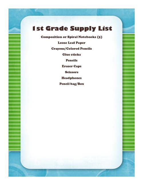 supply list
